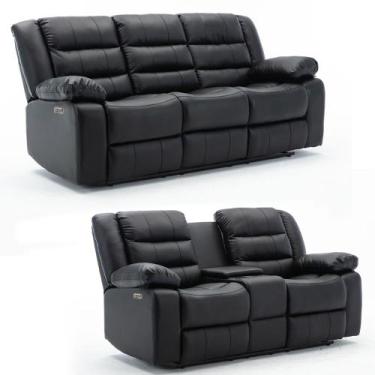 Imagem de Conjunto Sofás 2 e 3 Lugares Elétricas Sala de Cinema Hollywood com Ma