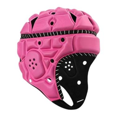 Imagem de Dynwave Capacete de Rugby Adulto Ajustável Scrum Cap Anti Colisão Boné Esportivo para Futebol Americano Arremessador Goleiro Chapéu Treinamento, Rosa