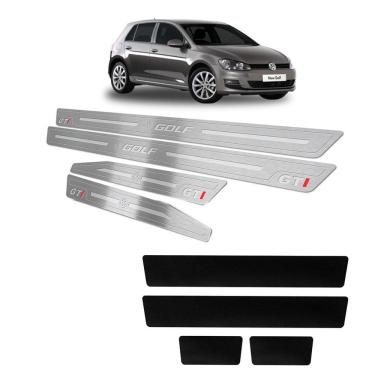 Imagem de Soleiras Em Aço Inox Prata Baixo Relevo Golf Gti 1999 A 2013