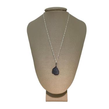 Imagem de Colar Cadeado Prata 925 Hematita Bruta - Ponte Vecchio Joias