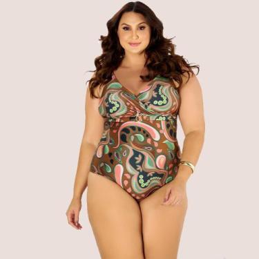 Imagem de Maiô Modelador Estampado Conforto e Estilo Plus Size - Banho de Mar, M