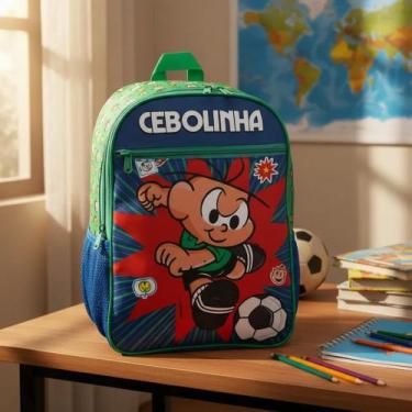 Imagem de Mochila Escolar Turma Da Mônica Cebolinha Aula Costas - luxcel