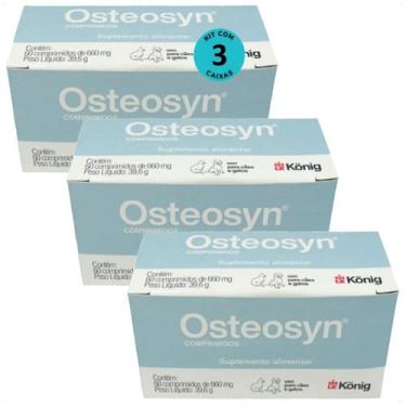 Imagem de Osteosyn 660mg cães e gatos 60 comp. konig kit com 3