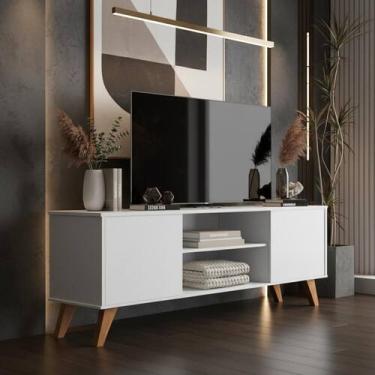 Imagem de Rack Para TV Até 55 Polegadas Helena 136cm Com Prateleiras, 2 Portas e