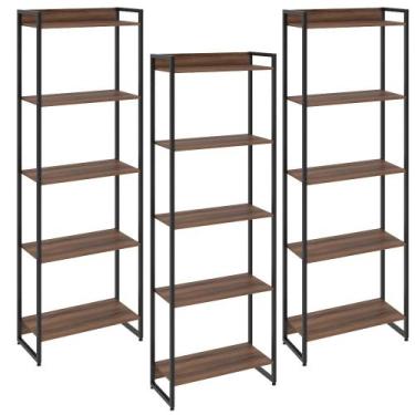 Imagem de Kit 3 Estantes Multiuso Escritório Industrial 5 Prateleiras Areta 186x