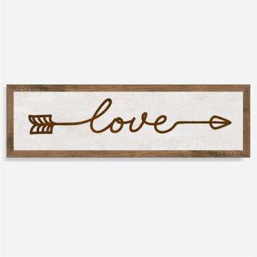 Imagem de Quadro Rústico Flecha Love - Artesanal em Madeira Pinus - Arks Present