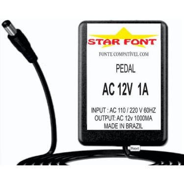 Imagem de Fonte AC 12V para Pedal Pedaleira Electro-Harmonix EU12AC-1000 - 1000m
