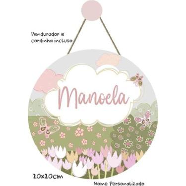 Imagem de Enfeite Porta Maternidade Personalizado Jardim Encantado - MDF Artesan