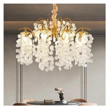 Imagem de Lustre de Teto de Cristal Compatível com Quarto Sala de Jantar Sala de Estar Lustres de Cristal de Luxo Dourado Elegante Luminária Pendente Luminária Lustre