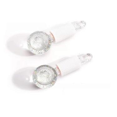 Imagem de KIT 2 Globos Faciais Para Massagem Esfera 2 Peças Cromoterapia Cristal Anti Aging Profissional Estética Crystal Ball(Transparente Com Brilho)