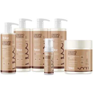 Imagem de Kit Ápice Cachos Crespos 4Abc Power Shampoo e Condicionador 1L Creme de Pentear 1L Gelatina 500ml Máscara 500g Mousse 210ml