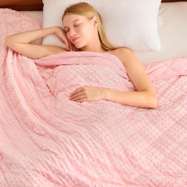 Imagem de Cobertor pesado para adultos (5,4 kg, 122 x 183 cm, tamanho solteiro) - Cobertor pesado respirável para 59,9 kg - 59 kg com contas de vidro premium - Cobertores grossos macios para dormir todas as