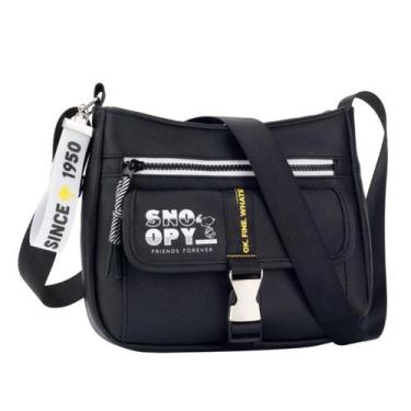 Imagem de Bolsa Snoopy Semax Pequena Ombro Transversal Fivela SP25004, Preto