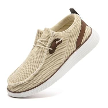 Imagem de Yytlch Mocassins masculinos para caminhada, tênis de corrida, tênis, atlético, treino, academia, moda, clássico, antiderrapante, casual, confortável, lazer, vintage, sem salto, 01bege, 41