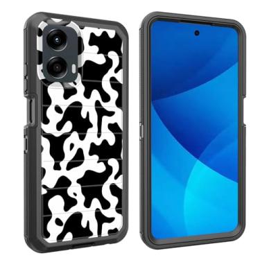 Imagem de smauncucn Capa para Moto G 5G 2024, proteção contra quedas à prova de choque, resistente, 3 camadas, militar, resistente, durável para Motorola Moto G 5G 2024 de 6,6 polegadas, estampa de vaca