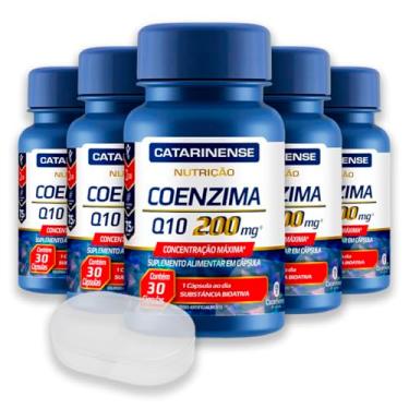 Imagem de Kit 5 Coenzima Q10 200mg Catarinense 30 Cápsulas + Porta Cápsulas
