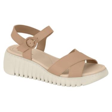 Imagem de Sandália Feminina Modare – Anabela em X, Confortável, Moderna e Elegante (Nude, BR, Adulto, Numérico, 36)