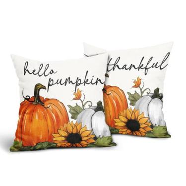 Imagem de Capa de travesseiro Sweetshow Fall Orange Pumpkin 40x40cm Conjunto de 