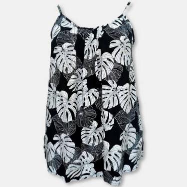 Imagem de Blusa Bata Alça Com Regulagem Viscose Estampada Gg Plus Size - Sarat M