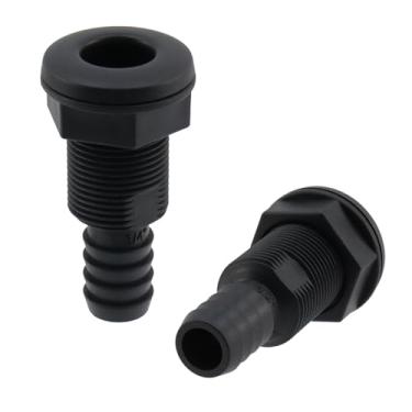 Imagem de Pastlla 2 peças de acessórios de casco para barcos, conector de casco de plástico, conexão de casco direto para mangueira, scuppers para barcos, iates, velas, trailers e caminhões (3/4 polegadas)