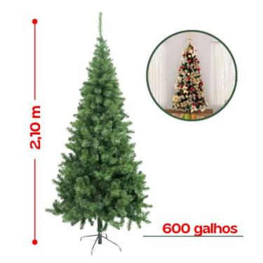 Imagem de Árvore De Natal Pinheiro 210cm 600 Galhos Cheia Premium Verde - oem, 2