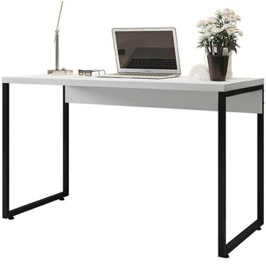 Imagem de Mesa Para Escritório e Home Office Industrial Soft F01 Branco Fosco - Lyam Decor