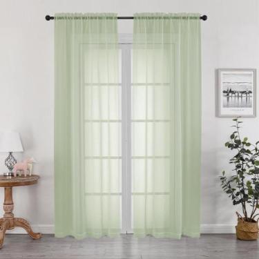 Imagem de Conjunto de cortinas transparentes OWENIE, 213 cm de comprimento, 2 pa