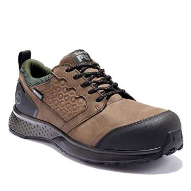 Imagem de Timberland PRO Bico de segurança masculino Reaxion composto impermeável, Marrom/verde, 8 Wide