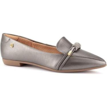 Imagem de Mocassim Clássico Bico Fino Laço Strass Tendência Moda 1266-642 Santinelli-Feminino