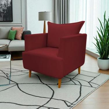 Imagem de Poltrona Decorativa Para Sala Recepção Escritório Consultório Reforçad