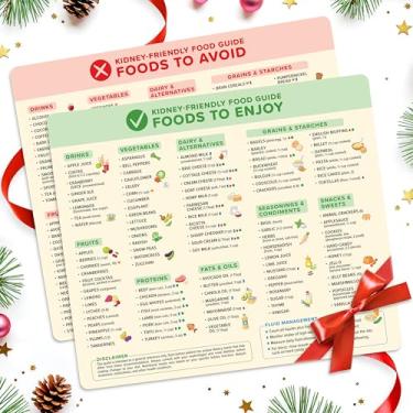 Imagem de Ímãs para guia alimentar adequado para os rins – Conjunto de 2 extra grandes (30,5 x 35,5 cm) – Referência nutricional de leitura fácil para doença renal crônica (DRC) – à prova de respingos, durável
