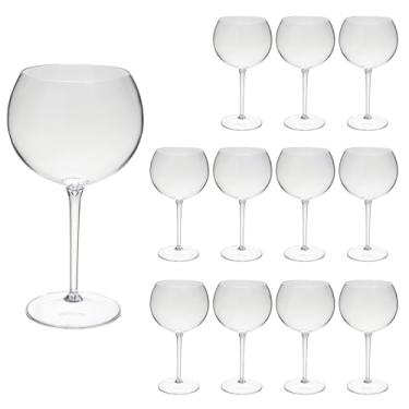 Imagem de Taça De Gin Curves 600ml Kit 12un Acrílico Alto Padrão (TRANSPARENTE)