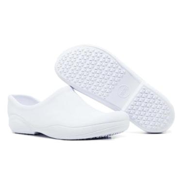 Imagem de Sapato Profissional Hospitalar Feminino, Ortopédico Branco, Material Sintético, Antiderrapante, Anatômico, Para Enfermagem e Profissionais da Saúde, Numeração 34-40 Restaurantes Hotel Enfermagem Limpeza (Branco, BR, Adulto, Faixa Numérico, 34, 35)