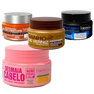 Imagem de Kit 4 Mini Máscaras Cronograma Capilar Forever Liss 40g