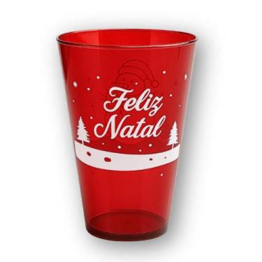 Imagem de Kit 10 Copos de Natal Personalizados em Acrílico Vermelho - Fortinjet