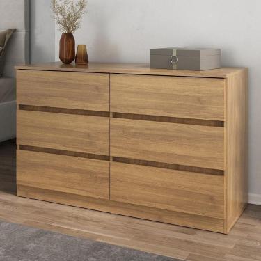 Imagem de Cômoda Com 6 Gavetas 120cm Multimóveis Mp4396 Madeirado