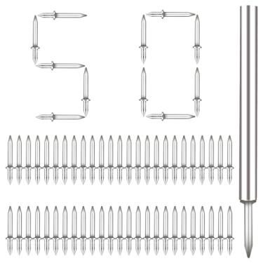Imagem de 50 peças de pregos sem costura, parafuso de cabeça dupla, linha de rodapé de unhas sem costura, pregos de segurança invisíveis especiais para rodapés móveis parede