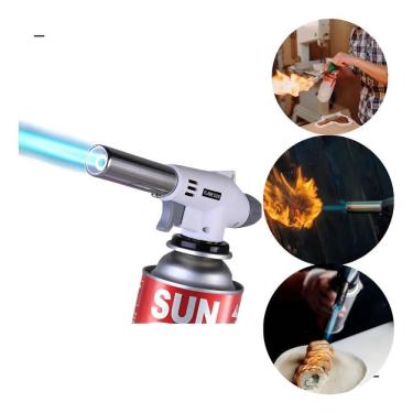 Imagem de 2X Maçarico Culinário Solda Gás Butano Acende Automático