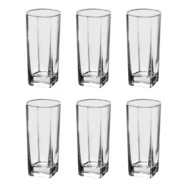 Imagem de 2X Jogo De 6 Copos Altos De Vidro 250Ml Quadrado Design Mode