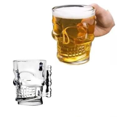 Imagem de Kit 2 Caneca De Vidro Caveira Para Chopp Grande Cerveja