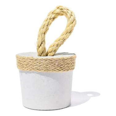 Imagem de 2X Peso De Porta Artesanal Concreto Com Alça Em Sisal Redond