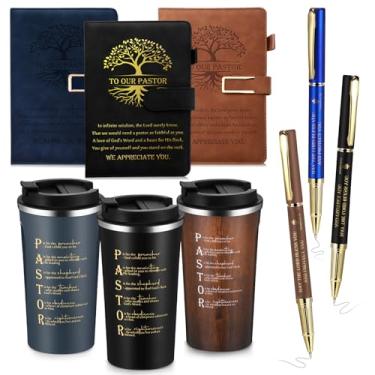 Imagem de Skybooly 9 peças de presentes de agradecimento de pastor a granel copo de aço inoxidável de 500 ml A5 Journal caneta esferográfica inspiradora para pastor pai homem de Deus, presente de aniversário de