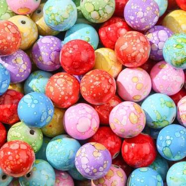 Imagem de CYEENUT Contas de acrílico de 20 mm, 180 peças, contas de chiclete de 20 mm, contas multicoloridas para caneta, bolsa, joias, colar, pulseiras (vermelho, verde e azul)