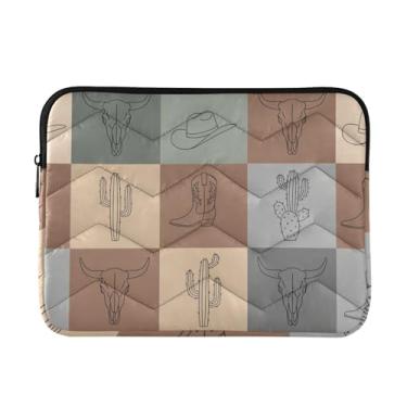 Imagem de FFYHO Capa para laptop com design de padrão ocidental durável, bolsa de transporte para computador à prova d'água, capa protetora para laptop bolsas compatíveis com notebook tablet computador 13-14