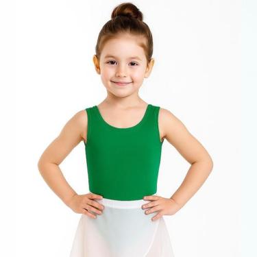 Imagem de Collant Infantil Menina Jazz Colorido - Magic Sky, Verde bandeira, 8