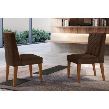 Imagem de Kit 2 Cadeiras Sala Jantar Nevada 2 Un Imbuia Suede Marrom Rufato