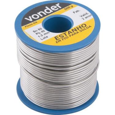 Imagem de Estanho fio 1,5mm 60x40 500g carretel Vonder