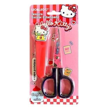 Imagem de Tesoura Escolar Hello Kitty com Capa Leo&Leo