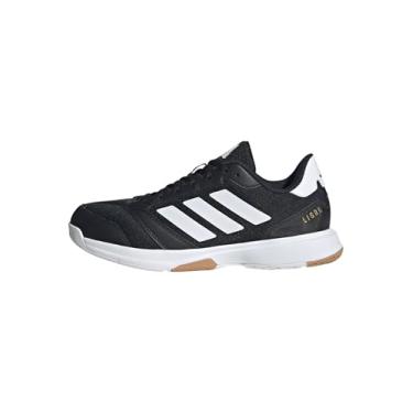 Imagem de adidas Tênis masculino Ligra 8 Indoor, Preto/branco/branco, 45