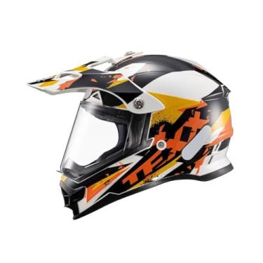 Imagem de Kit Capacete Cross Carcara Grow Laranja 56 Com Luva Old Shoot Preto Vermelho Xxl - Equipamentos Motocross E Off-Road